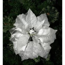 Cheapest β Myer Giftorium Luxe Fabric Poinsettia With Glitter Pick 40cm In Silver β