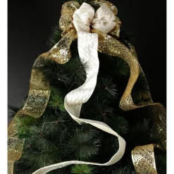 Budget 😍 Myer Giftorium Luxe Ribbon Tree Topper In White/Gold ❤️