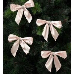 Coupon 🎁 Myer Giftorium Luxe Fabric Set Of 4 Satin Bow & Jewel ClipPink: 14 Cm ⭐