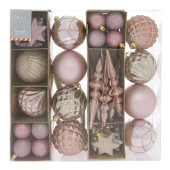 Best deal ✨ Myer Giftorium Luxe Assorted Champagne & Pink Shatter-Resistant Ornaments 50pk 👏