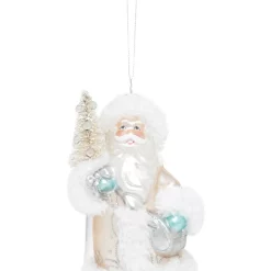 Buy ⌛ Myer Giftorium Luxe Silver Glass Santa Holding 🎄 Christmas Tree 🎉