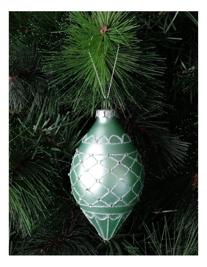 Best deal β Myer Giftorium Luxe Glass Glitter Quilted FinialMint: 10cm π₯°