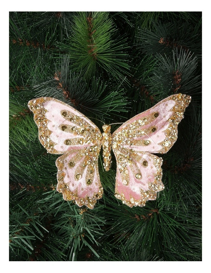 Cheapest π Myer Giftorium Luxe Pink Glitter Fabric Butterfly With Jewels On Clip π - Image 3