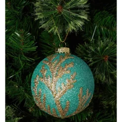 Wholesale 🎁 Myer Giftorium Luxe Styrofoam Glitter Coral Bauble In Mint 😀