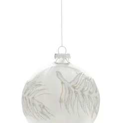 Outlet 💯 Myer Giftorium Luxe Silver Bead Faux Feather Filled Ornament 😉