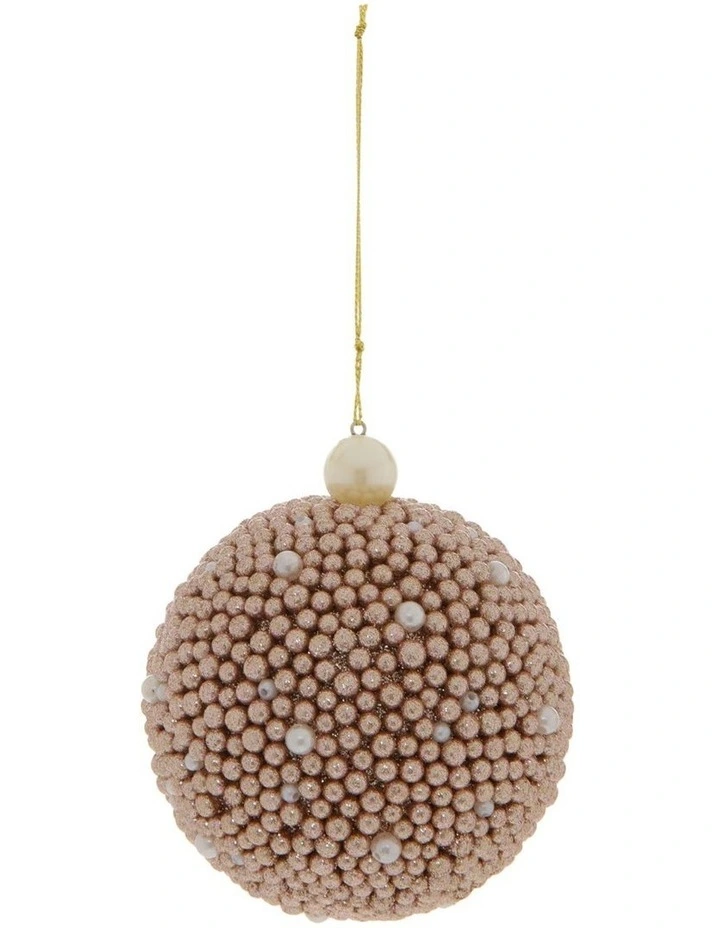 Promo π― Myer Giftorium Luxe Plastic Glittered Bead Bauble Pink: 8cm π₯