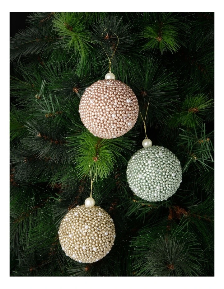 Promo π― Myer Giftorium Luxe Plastic Glittered Bead Bauble Pink: 8cm π₯ - Image 2