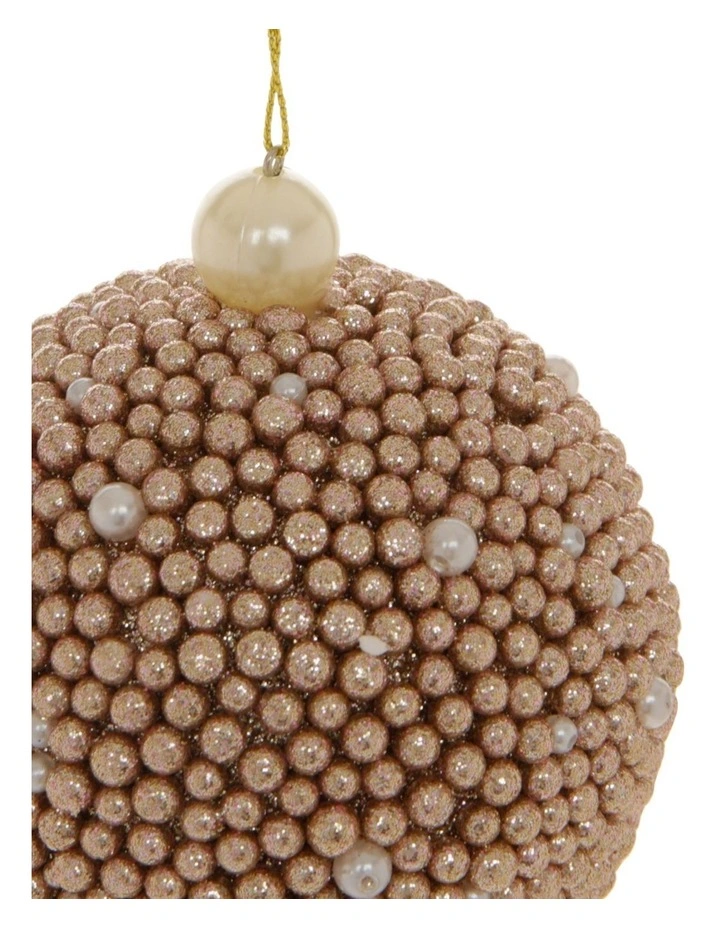 Promo π― Myer Giftorium Luxe Plastic Glittered Bead Bauble Pink: 8cm π₯ - Image 3