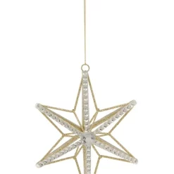 Buy 🧨 Myer Giftorium Luxe Wire Beaded Star Hanging Ornament Silver 11 Cm 😀