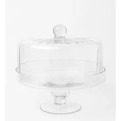 Discount π Heritage Ribbed Cake Dome And Stand 25.5x25cm π