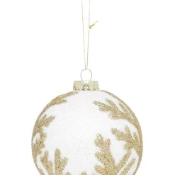 Discount 🌟 Myer Giftorium Luxe White Styrofoam Ball With Gold Glitter Leaves 🥰