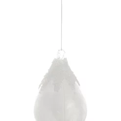 Discount 🥰 Myer Giftorium Luxe 11cm Irridescent Beaded Glass Drop With Feathers Inside 👏