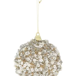 Best deal ✔️ Myer Giftorium Luxe 80mm Pink Glittered And Sequin Pearl Bauble 🛒