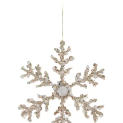 Deals ๐คฉ Myer Giftorium Luxe Champagne Beaded Snowflake Hanging Ornament ๐