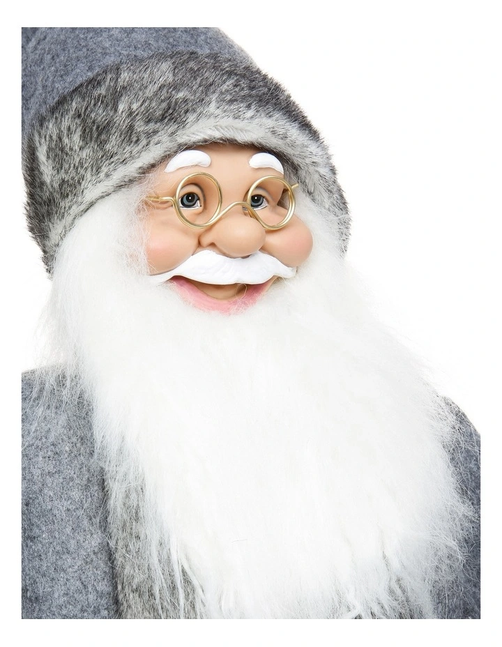 New π― Australian House & Garden Eucalyptus 61cm Plastic Santa W/ Grey Fur π§₯ Coat Holding Sack π - Image 3