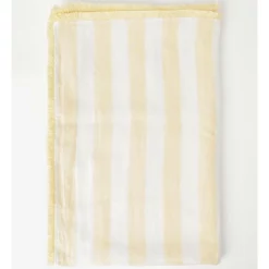 Buy 🎁 Australian House & Garden Fringed Linen Tablecloth Wide Stripe In Yellow ⌛