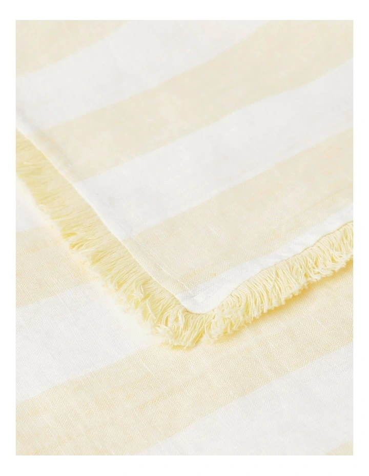 Buy π Australian House & Garden Fringed Linen Tablecloth Wide Stripe In Yellow β - Image 2