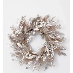 Top 10 🤩 Myer Giftorium Luxe Glittered Faux Fern Berries & Leaves Wreath In Champagne 🔔