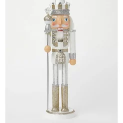 Best deal ✔️ Myer Giftorium Luxe Wooden Small Nutcracker With Jewelled Staff DecorationWhite: 38 Cm 👏