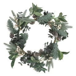 Flash Sale 🎉 Australian House & Garden Eucalyptus White Berries And Silver Plastic Pinecones Leave Wreath ✔️