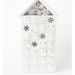 Deals 🧨 Myer Giftorium Luxe Wooden Snowflake House LED Advent CalendarWhite: 45cm 👍