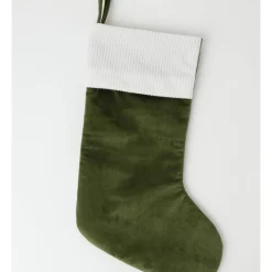 Outlet 🧨 Australian House & Garden Eucalyptus Fabric Velvet Stocking With Contrast Cuff StockingGreen: 50 Cm 🌟